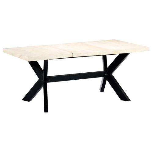 vidaXL Eettafel 180x90x75 cm massief mangohout wit, Huis en Inrichting, Tafels | Eettafels, Nieuw, Verzenden