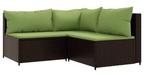 3-Delige Bruin Wicker Tuinmeubelset - Groen, Tuin en Terras, Verzenden, Nieuw