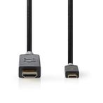 Nedis USB-C naar HDMI 4K 60Hz kabel / zwart - 2, Audio, Tv en Foto, Audiokabels en Televisiekabels, Nieuw, Ophalen of Verzenden