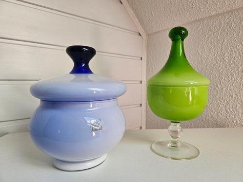 Empoli - Bekerglas (2) - Glas - Empoli Italiaanse glazen kom, Antiek en Kunst, Curiosa en Brocante