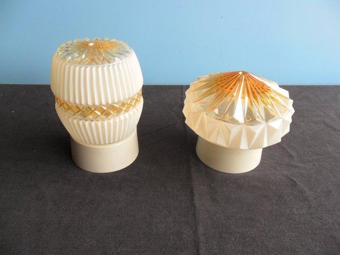 Plafondlamp - Persglas - Set van twee vintage plafonnières –, Antiek en Kunst, Antiek | Lampen