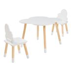 Kindertafelset Epim met 2 kinderstoelen wolkdesign wit en na, Verzenden, Nieuw