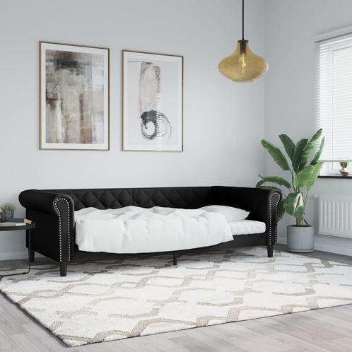 vidaXL Slaapbank 80x200 cm kunstleer zwart, Huis en Inrichting, Slaapkamer | Bedden, 80 cm, 200 cm, Zwart, Eenpersoons, Nieuw