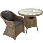 4 luxe wicker fauteuils met kussens - natuur, Tuin en Terras, Tuinsets en Loungesets, Nieuw, Verzenden