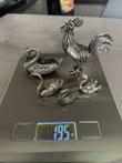 miniatuur in 800 zilver vintage lot haan en zwanen (5) -