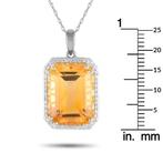 Ketting met hanger - 14 karaat Witgoud, 14K Wit Goud 0.20ct