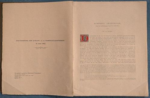 Greshoff, M. (red.) - Rumphius gedenkboek 1702 - 1902 - 1902, Antiek en Kunst, Antiek | Boeken en Bijbels