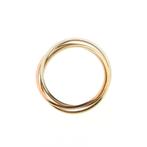 Tricolor gouden trinity ring (witgoud, roségoud) (witgoud), Gebruikt, Overige kleuren, 19 tot 20, Ophalen of Verzenden