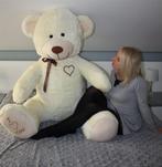 Romantische grote teddybeer crème met I love you - 190 cm, Kinderen en Baby's, Speelgoed | Knuffels en Pluche, Ophalen of Verzenden