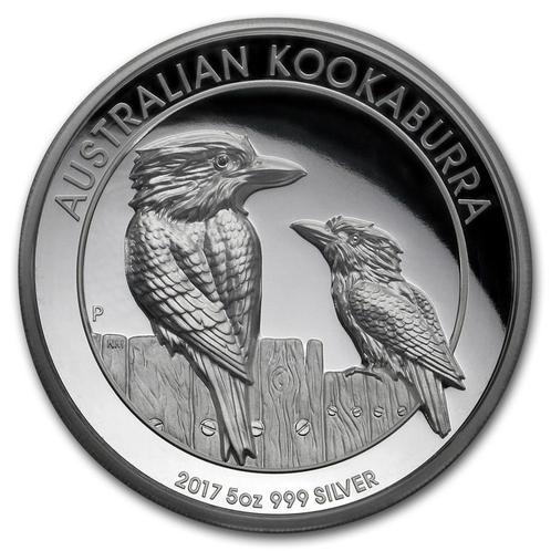 Kookaburra 5 oz 2017 - Proof &amp; High Relief, Postzegels en Munten, Munten | Oceanië, Losse munt, Zilver, Verzenden
