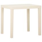 vidaXL Tuintafel 79x65x72 cm kunststof wit, Verzenden, Nieuw, Kunststof