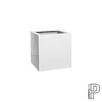 Plantenbak Block - Glanzend wit (L)30 x (B)30 x (H)30 cm - (, Ophalen of Verzenden