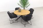 Taste Belmond antraciet/Prado 130 cm. ronde tuinset -, Tuin en Terras, Tuinsets en Loungesets, Verzenden, Nieuw, Hout, Tuinset
