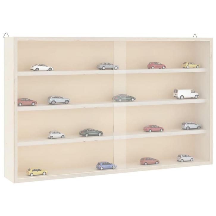 vidaXL Houten vitrinekast met deuren 60x8,5x37cm, Huis en Inrichting, Woonaccessoires | Wandplanken en Boekenplanken, Nieuw, Verzenden
