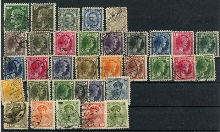Luxemburg - Luxemburg, selectie met dubbele voor nuances, Postzegels en Munten, Postzegels | Amerika