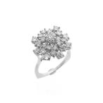 18 Krt. Exclusief witgouden cocktailring met diamant | 1,..., Sieraden, Tassen en Uiterlijk, Ringen, 18 tot 19, Gebruikt, Overige kleuren