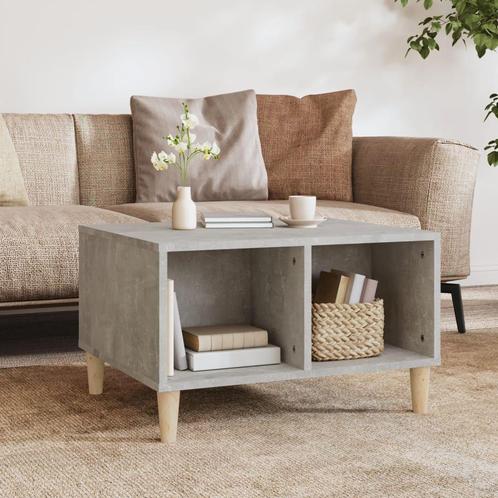 vidaXL Salontafel 60x50x36,5 cm bewerkt hout betongrijs, Huis en Inrichting, Tafels | Salontafels, 50 tot 100 cm, Nieuw, Overige houtsoorten