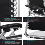 Tuinstoel - Ligstoel - Verstelbaar - Opvouwbaar - Grijs - KE, Tuin en Terras, Verzenden, Zo goed als nieuw