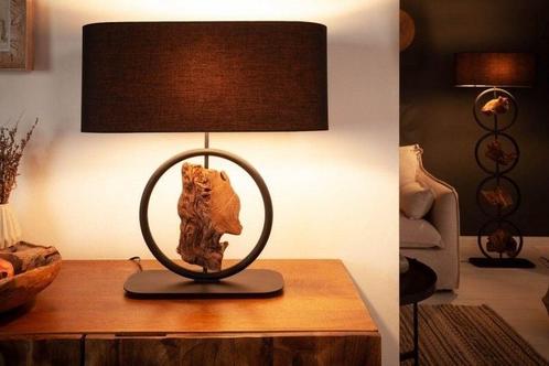Design tafellamp ELEMENTS 58cm zwarte katoenen kapvoet met, Huis en Inrichting, Lampen | Tafellampen, Ophalen of Verzenden