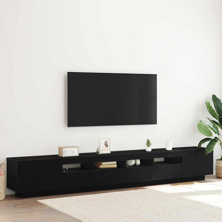 vidaXL TV-kast 3 pcs Zwart 260 x 35 x 40 cm Bewerkt hout, Huis en Inrichting, Kasten | Televisiemeubels, Nieuw, Minder dan 50 cm