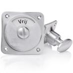 WC slot draaiknop vrij-bezet mat nikkel - retro jaren 30..., Doe-het-zelf en Verbouw, Hang- en Sluitwerk, Ophalen of Verzenden