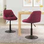 vidaXL Eetkamerstoelen draaibaar 2 st fluweel wijnrood, Huis en Inrichting, Stoelen, Verzenden, Nieuw, Rood