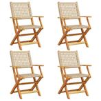 Inklapbare Tuinstoelen Rattan Beige | Tweedekansje | OP=OP, Tuin en Terras, Tuinstoelen, Ophalen of Verzenden, Nieuw, Hout, Inklapbaar