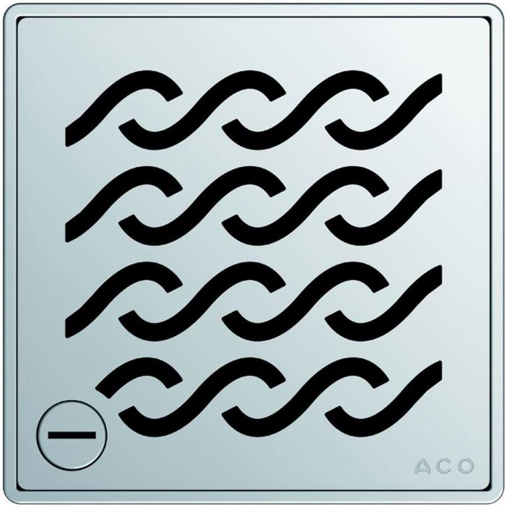 ACO Showerdrain Easyflow designrooster vierkant Hawaii vergr, Doe-het-zelf en Verbouw, Buizen en Afvoer, Ophalen of Verzenden