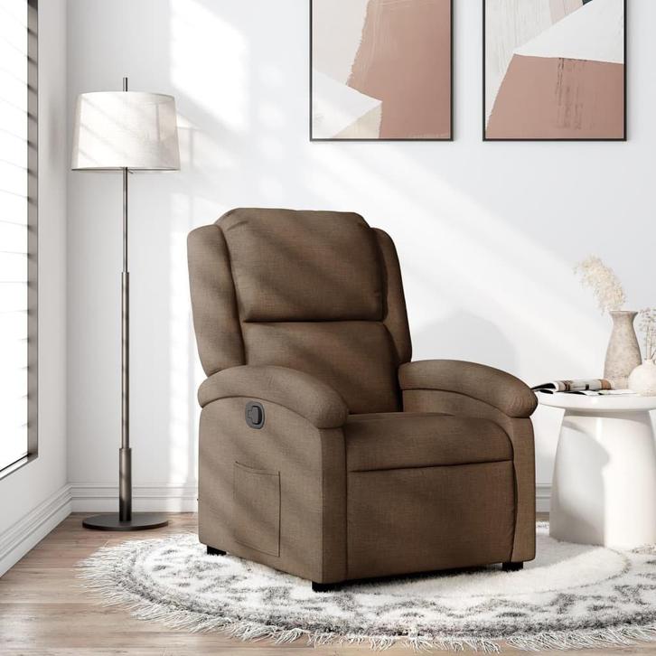 Zit Fauteuil bruin | Massief hout frame | Laatste Stuk!, Huis en Inrichting, Fauteuils, 50 tot 75 cm, 75 tot 100 cm, Nieuw, Ophalen of Verzenden