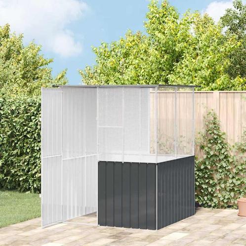vidaXL Vogelkooi Antraciet 154 x 154 x 200 cm Gegalvaniseerd, Dieren en Toebehoren, Overige Dieren-accessoires, Nieuw, Verzenden