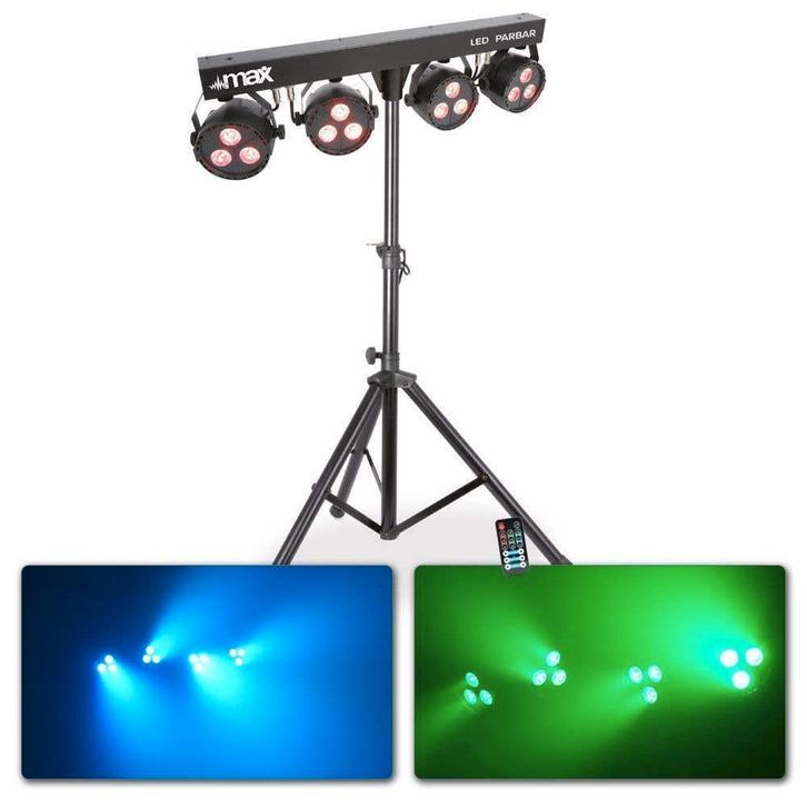 Retourdeal - MAX PartyBar4 met RGBW LEDs 3x 3W incl. statief, Muziek en Instrumenten, Licht en Laser, Zo goed als nieuw, Verzenden