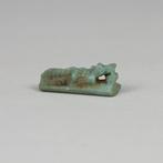 Oude Egypte, late periode Faience krokodillenamulet (Zonder