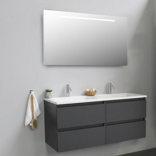 Badkamermeubel BWS Pepper Acryl Wastafel Incl Spiegel Met, Doe-het-zelf en Verbouw, Sanitair, Bad, Nieuw, Ophalen of Verzenden