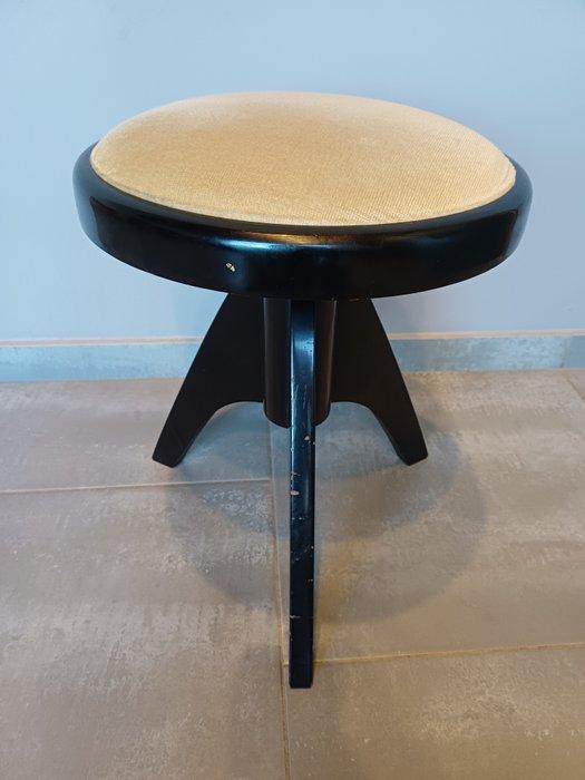 Kruk - bois laqué - Zwart gelakt pianokrukje met tripode, Antiek en Kunst, Kunst | Designobjecten