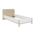 MATIS - Twijfelaar bed - tienerbed - 120x190 cm - eiken wit, Antiek en Kunst, Ophalen of Verzenden