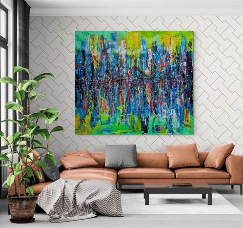 Jovan Srijemac (1962) - Colored abstract urban story - XXL, Antiek en Kunst, Kunst | Schilderijen | Modern