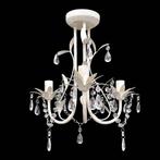 vidaXL Kristallen kroonluchter met wit elegant design (3, Huis en Inrichting, Lampen | Kroonluchters, Verzenden, Nieuw