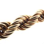 Gouden gedraaide collier | 44 cm (schakelketting, ketting), Sieraden, Tassen en Uiterlijk, Kettingen, Ophalen of Verzenden, Gebruikt