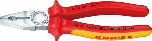 Knipex-Kombinatietang 180mm VDE-Getest Tot 1000V, Doe-het-zelf en Verbouw, Gereedschap | Handgereedschap, Nieuw, Verzenden