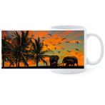 Beker - Safari Sunset - Olifant op Savannah NIEUW, Nieuw, Ophalen of Verzenden
