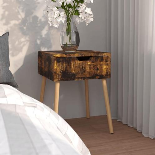vidaXL Nachtkastje 40x40x56 cm bewerkt hout gerookt, Huis en Inrichting, Slaapkamer | Nachtkastjes, Nieuw, Minder dan 45 cm, Hout