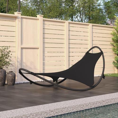 vidaXL Ligbed schommelend met wieltjes staal en textileen, Tuin en Terras, Ligbedden, Nieuw, Verzenden
