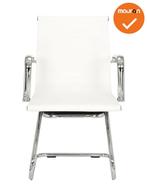 Vergaderstoel Assemblee- NIEUW- Wit leder met chroom, Vergader- of Presentatieruimte, Ophalen of Verzenden, Nieuw zonder verpakking