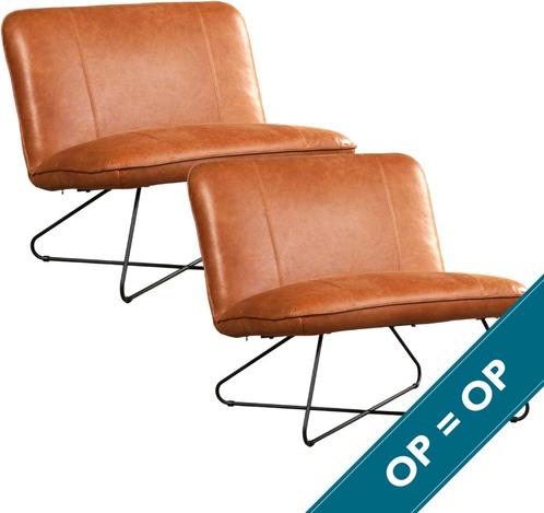 -  - Vintage leer Cognac | Maand actie, Huis en Inrichting, Fauteuils, 75 tot 100 cm, 75 tot 100 cm, Nieuw, Leer, Ophalen of Verzenden