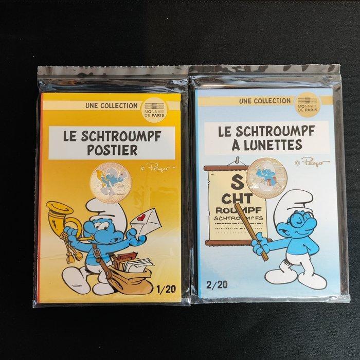 Frankrijk. 10 Euro 2020 Les Schtroumpfs (10 monnaies), Postzegels en Munten, Munten | Europa | Euromunten