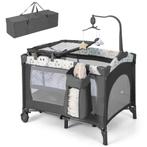 Opklapbaar Zijbed Reiswieg met Matras Commode en Draagtas Ba