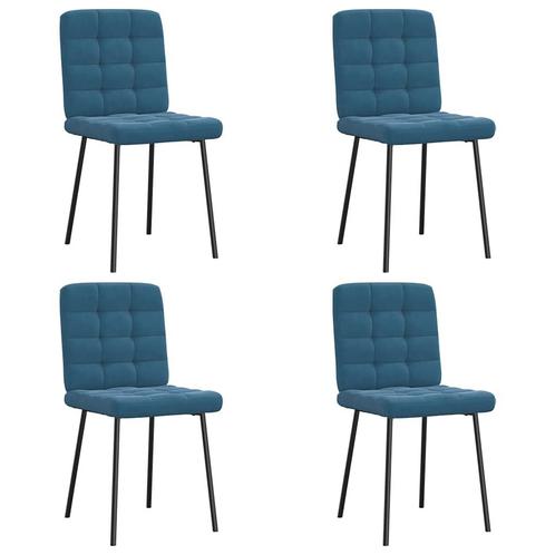 vidaXL Eetkamerstoelen 4 st fluweel blauw, Huis en Inrichting, Stoelen, Blauw, Nieuw, Verzenden