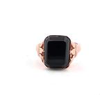 Zonder minimumprijs - Ring - 9 kt. Roségoud, Zilver Onyx, Sieraden, Tassen en Uiterlijk, Ringen, Nieuw