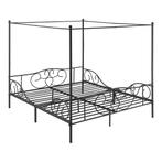 Metalen hemelbed Finstrom met bedbodem 180x200 cm zwart, Nieuw, Verzenden