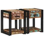 vidaXL Nachtkastje 2 pcs 40 x 40 x 50 cm massief gerecycled, Huis en Inrichting, Minder dan 45 cm, Verzenden, Nieuw, Minder dan 55 cm